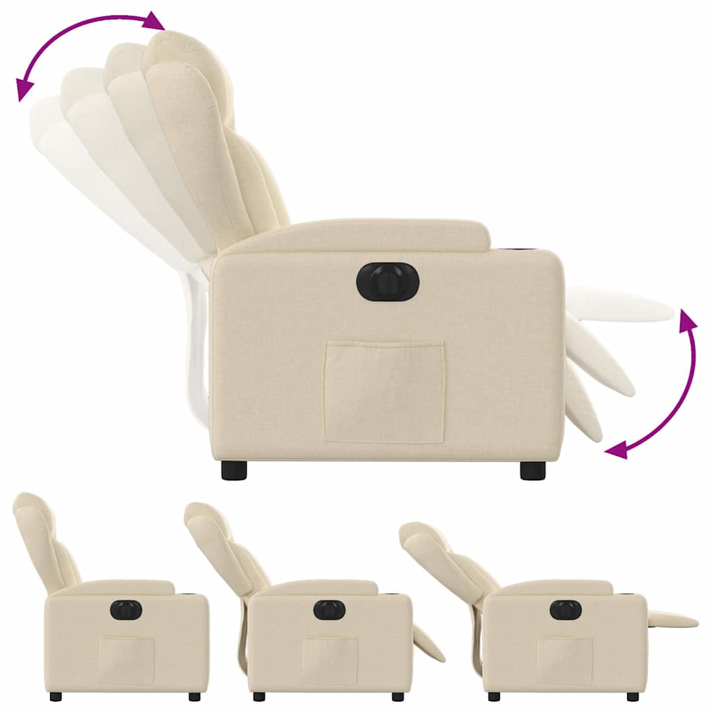 Fauteuil inclinable électrique Crème Tissu - XIOS