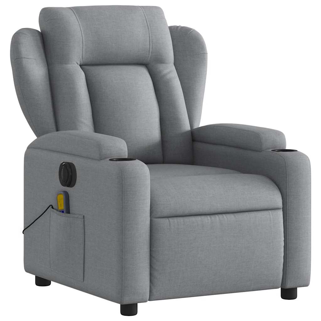 Fauteuil de massage inclinable électrique gris clair tissu - XIOS