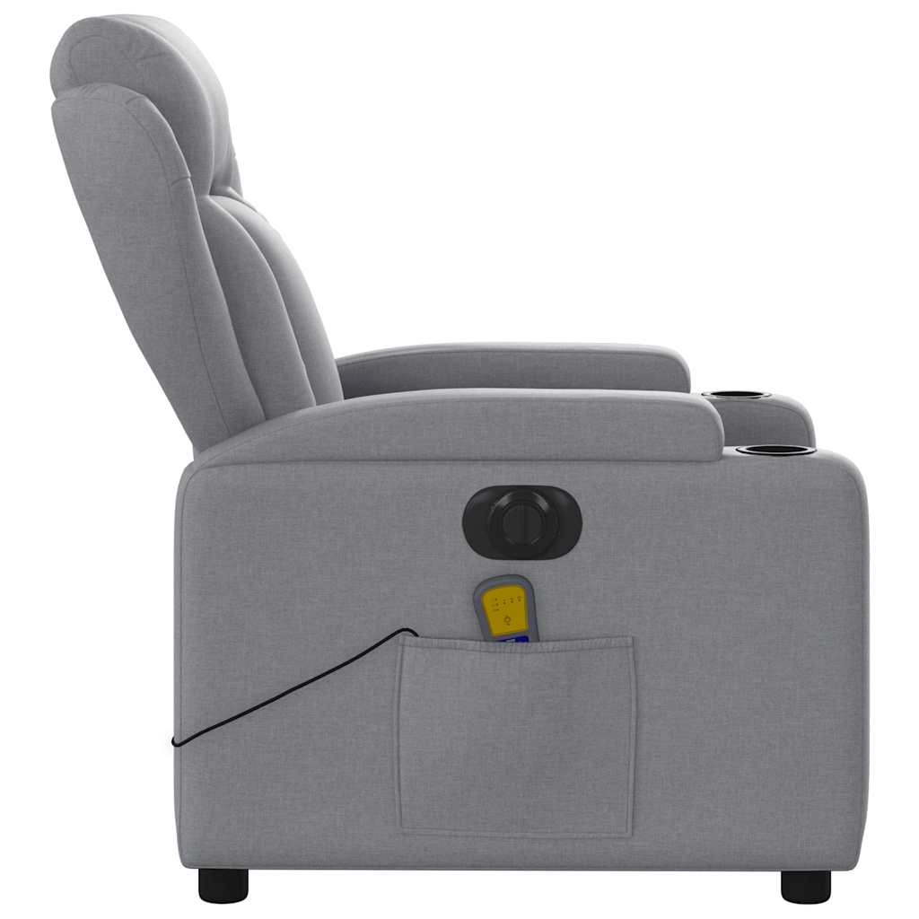 Fauteuil de massage inclinable électrique gris clair tissu - XIOS