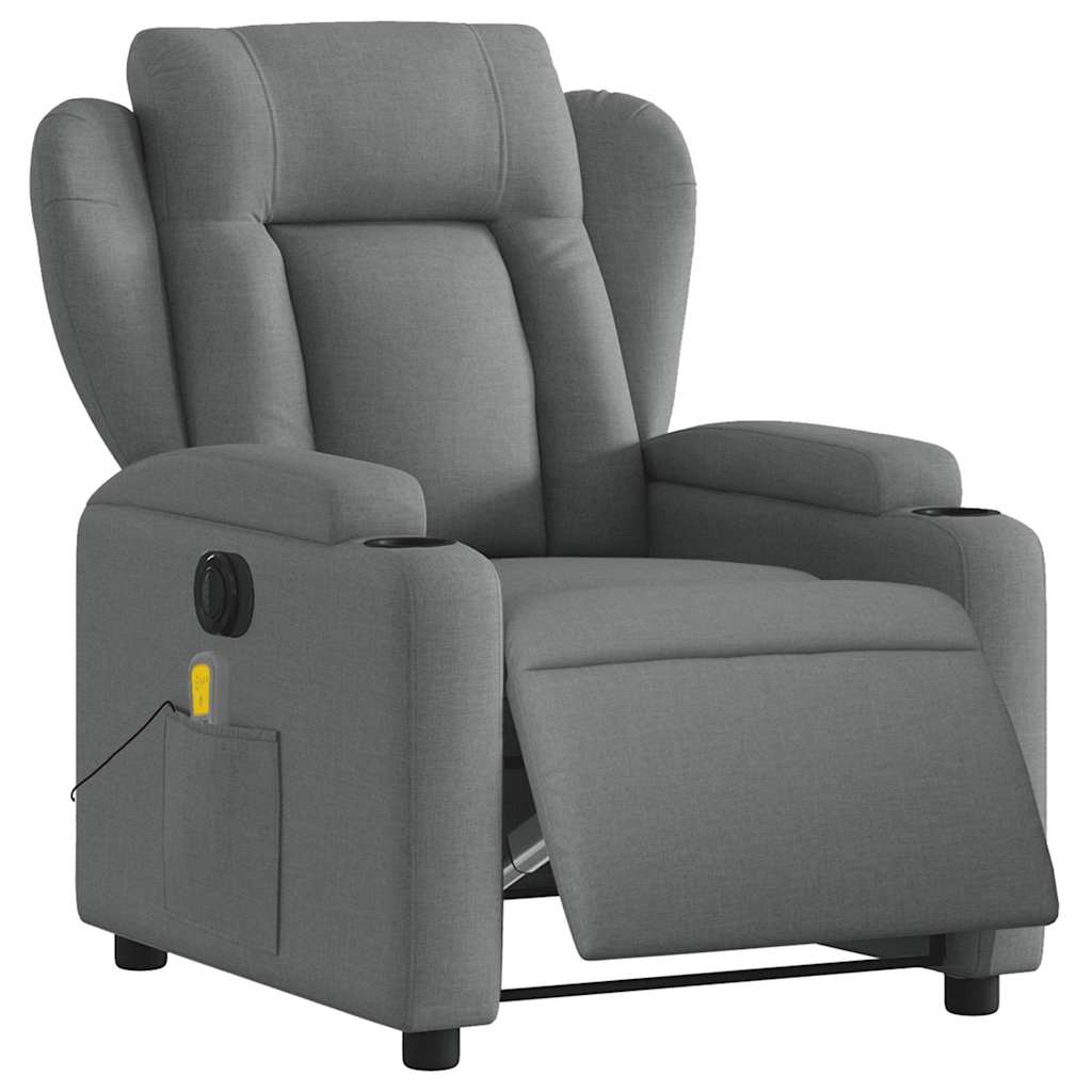 Fauteuil inclinable de massage électrique gris foncé tissu - XIOS