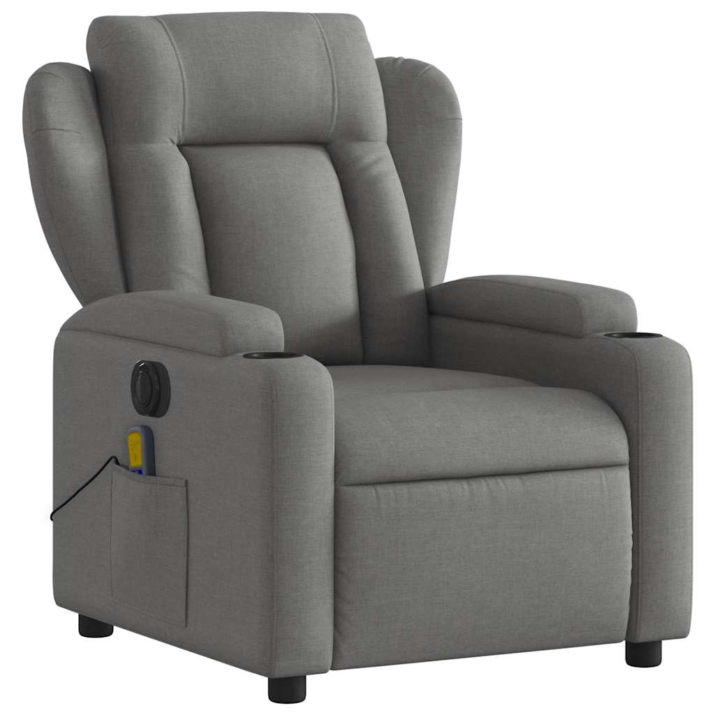 Fauteuil inclinable de massage électrique gris foncé tissu - XIOS