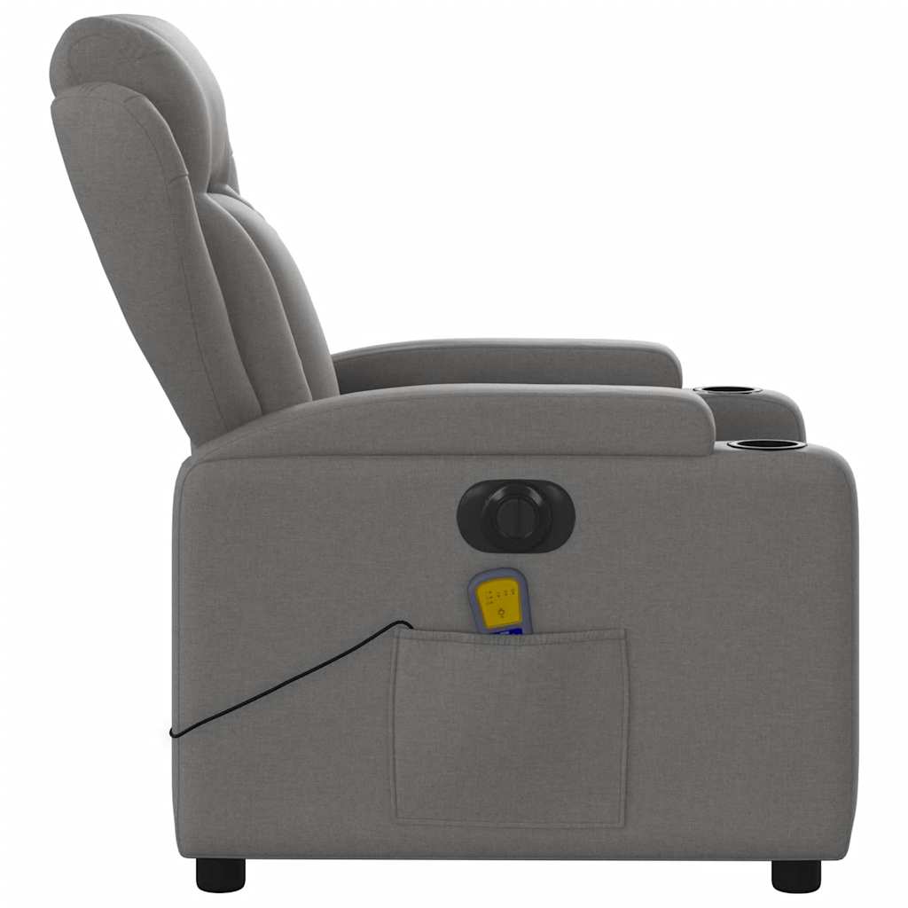 Fauteuil inclinable de massage électrique gris foncé tissu - XIOS