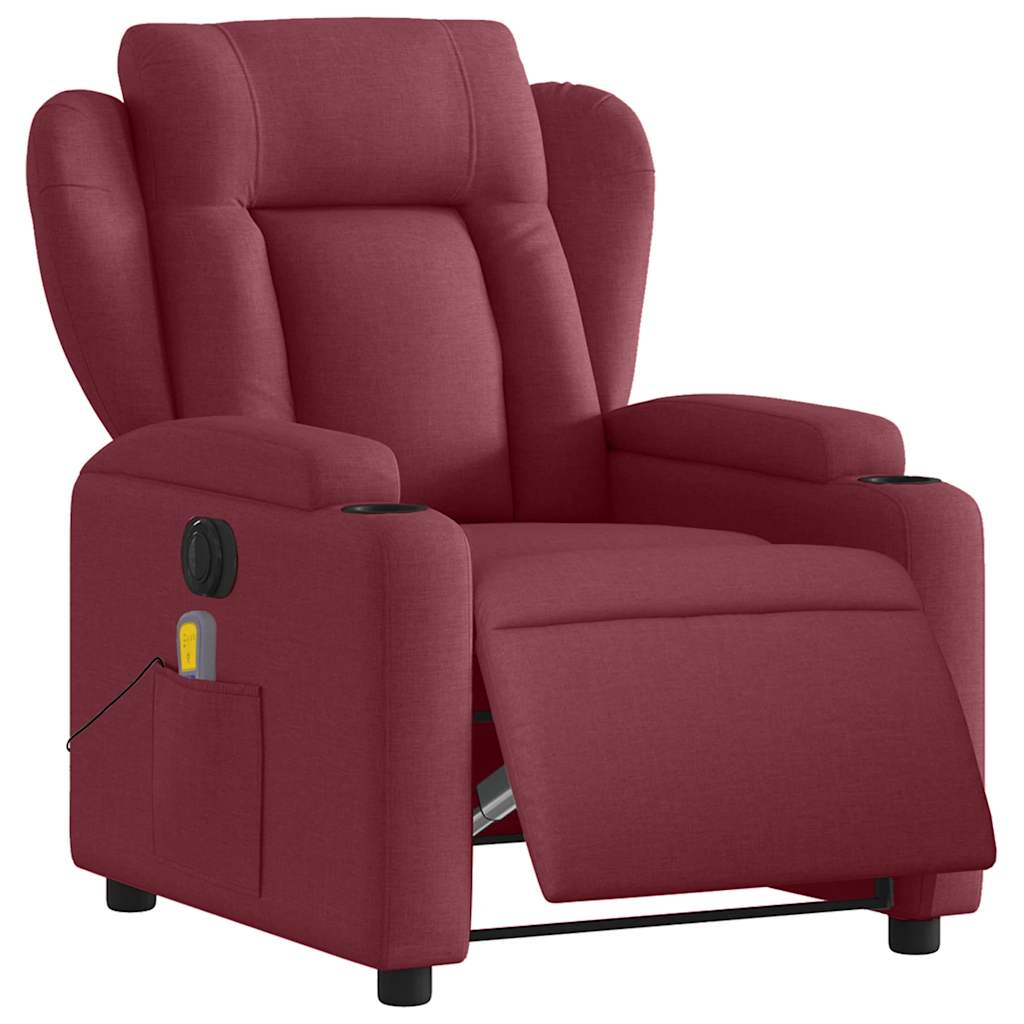 Fauteuil de massage inclinable électrique Rouge bordeaux Tissu - XIOS