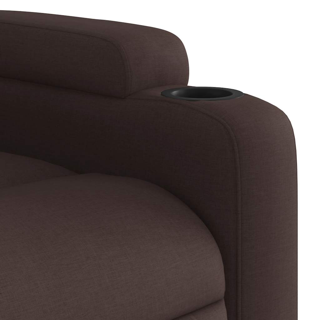 Fauteuil de massage inclinable électrique Marron foncé Tissu - XIOS
