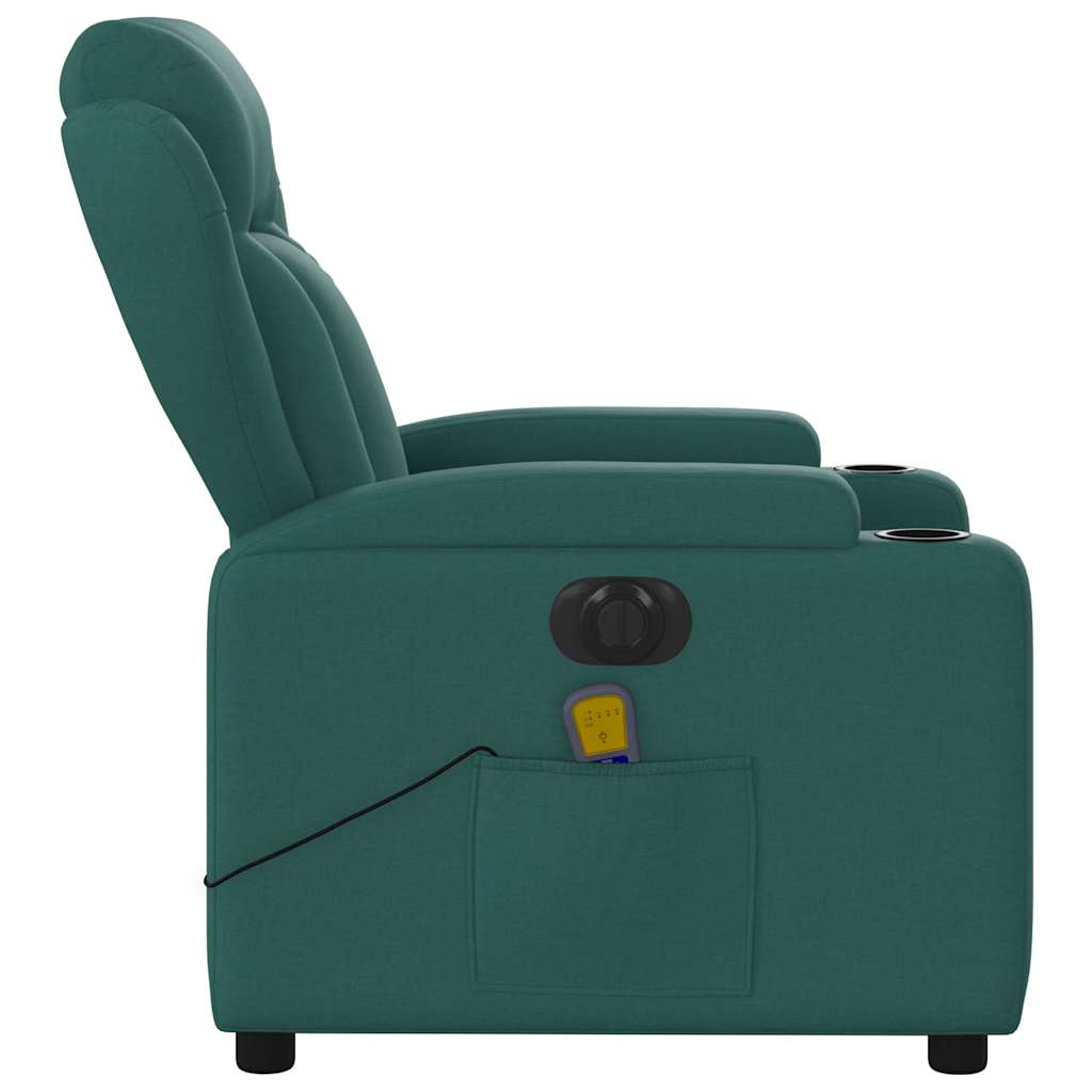 Fauteuil de massage inclinable électrique Vert foncé Tissu - XIOS