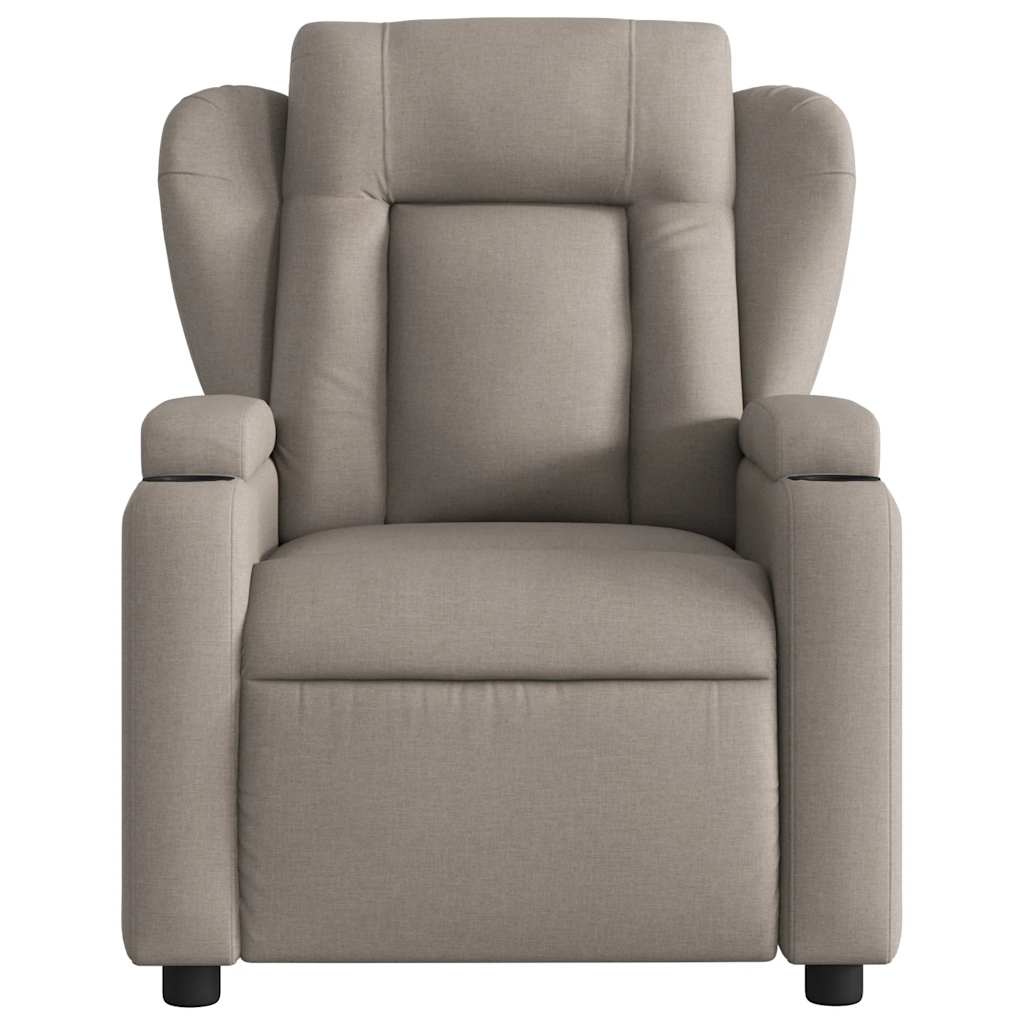 Fauteuil de massage inclinable électrique Taupe Tissu