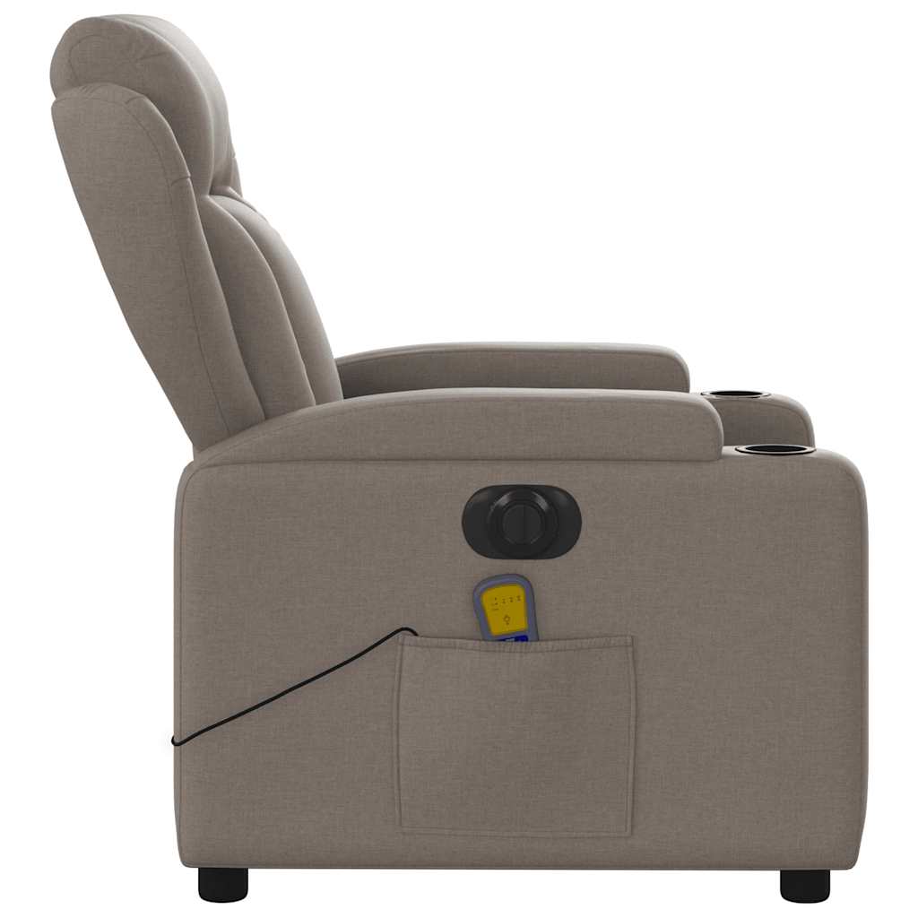 Fauteuil de massage inclinable électrique Taupe Tissu - XIOS