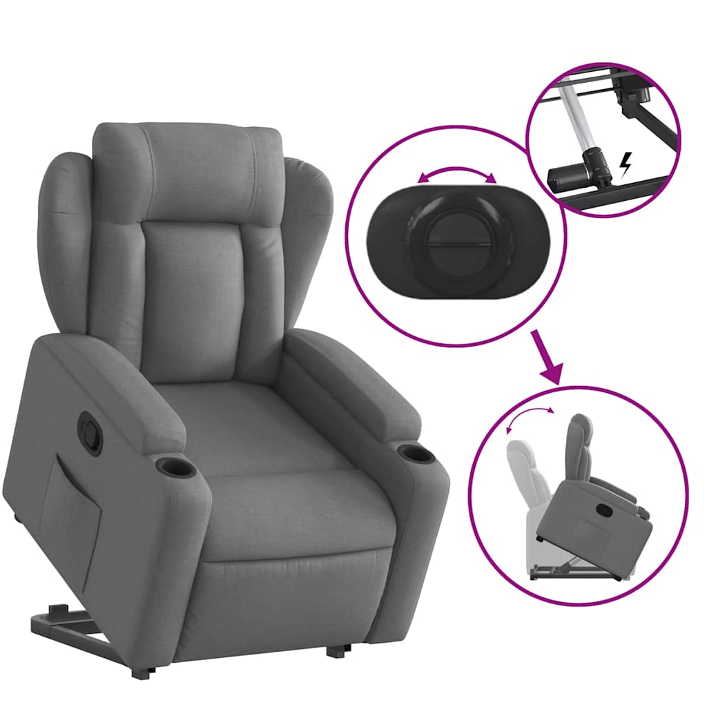 Fauteuil inclinable Gris foncé Tissu - XIOS
