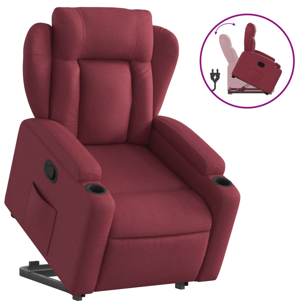 Fauteuil inclinable rouge bordeaux tissu - XIOS