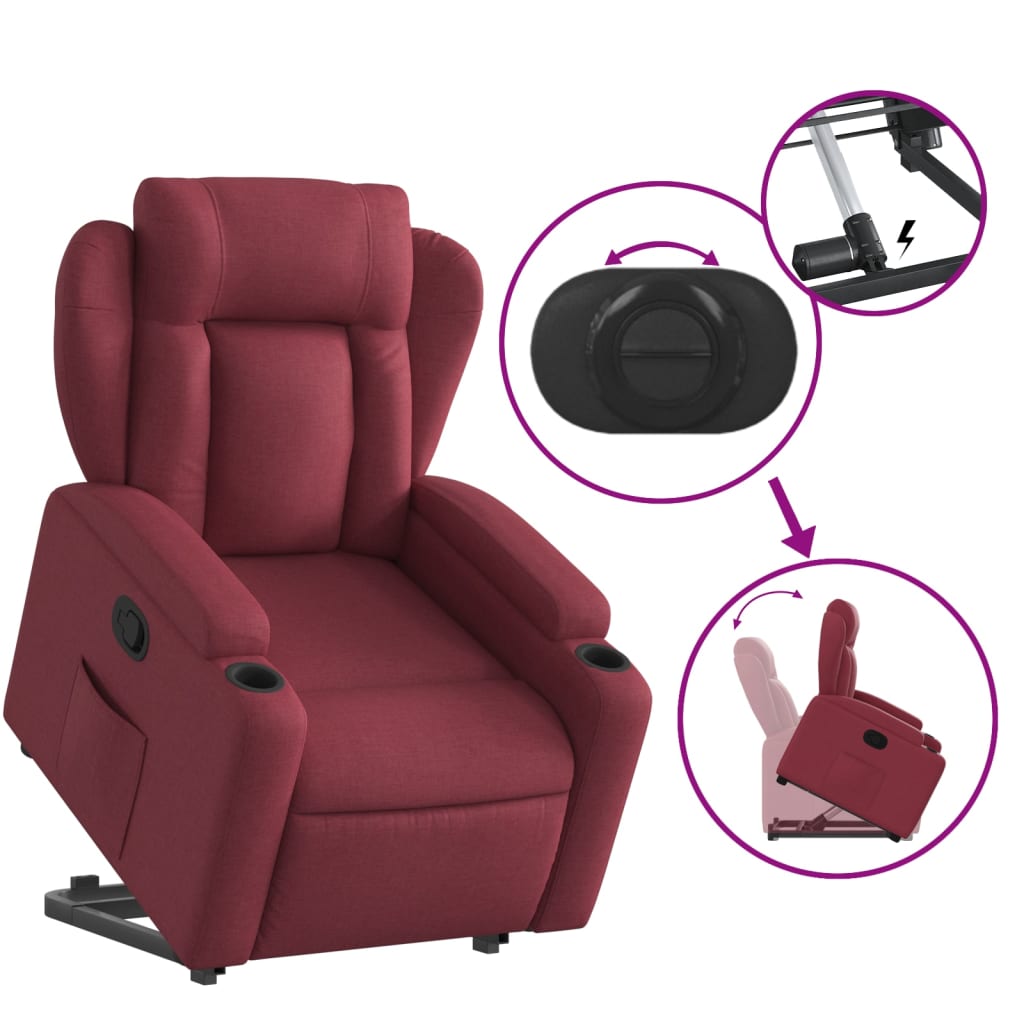 Fauteuil inclinable rouge bordeaux tissu - XIOS