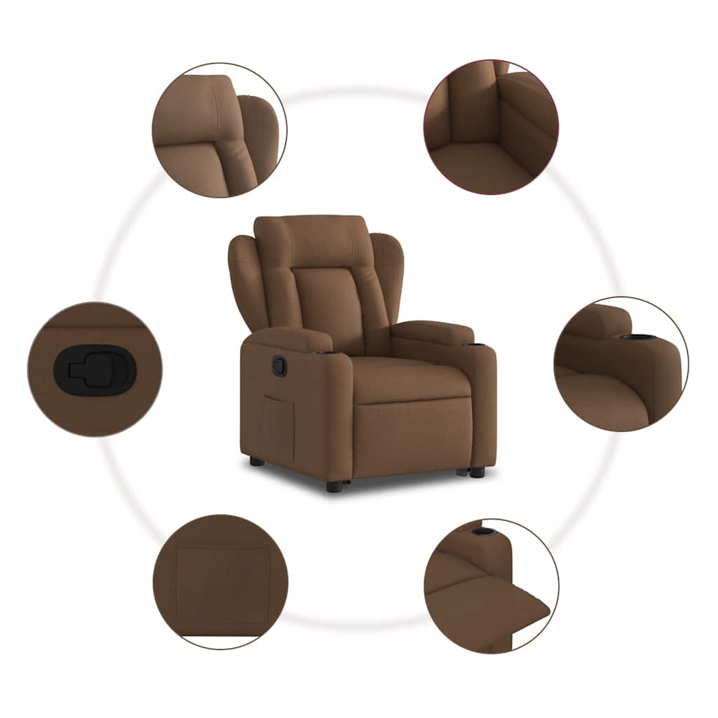 Fauteuil inclinable Marron Tissu - XIOS