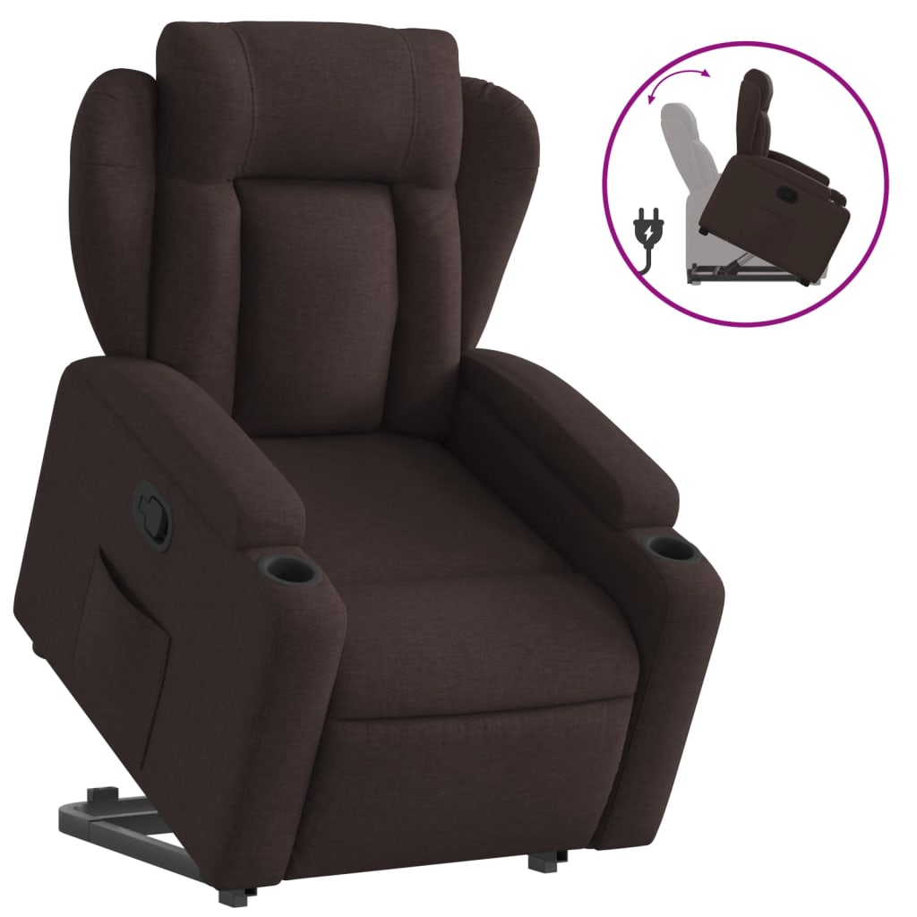 Fauteuil inclinable marron foncé tissu - XIOS
