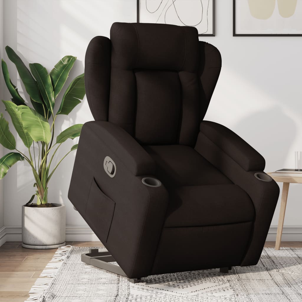 Fauteuil inclinable marron foncé tissu - XIOS