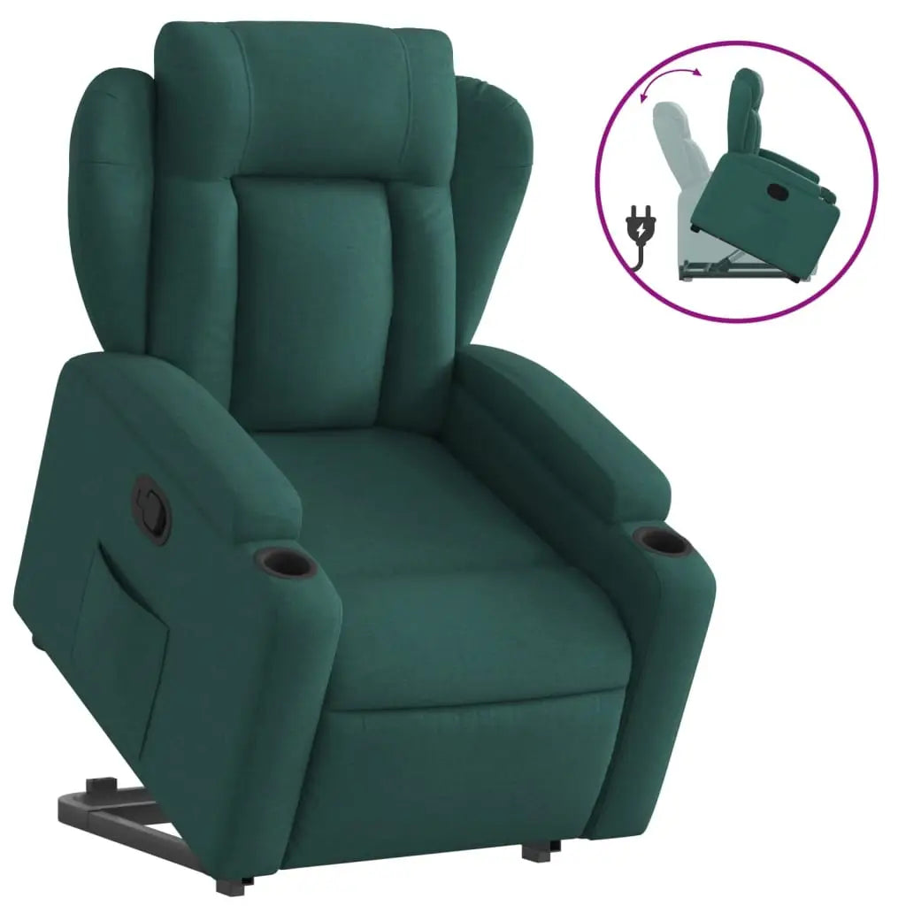 Fauteuil inclinable vert foncé tissu - XIOS