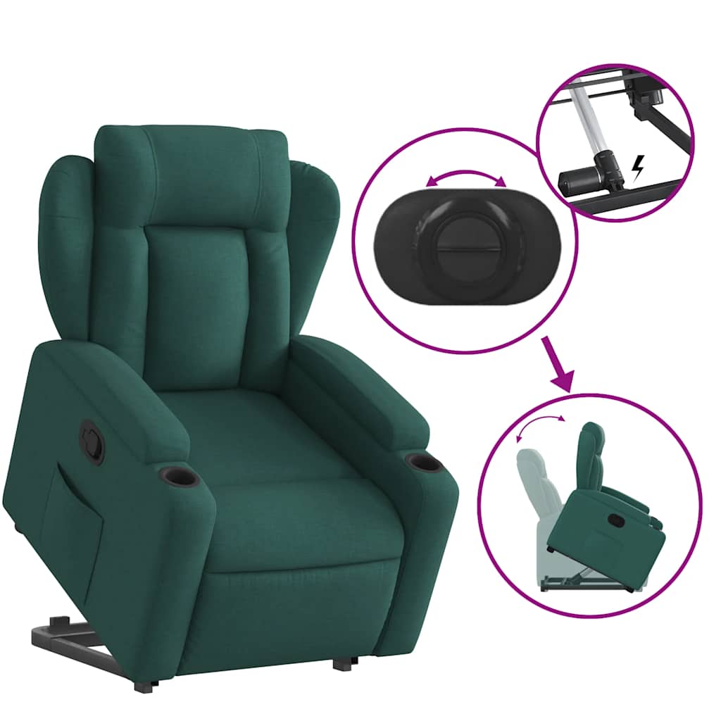 Fauteuil inclinable vert foncé tissu - XIOS