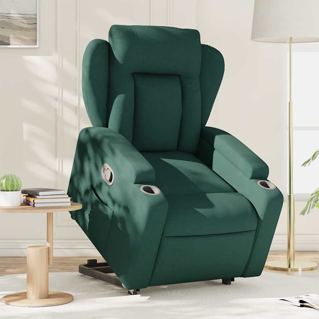Fauteuil inclinable vert foncé tissu - XIOS
