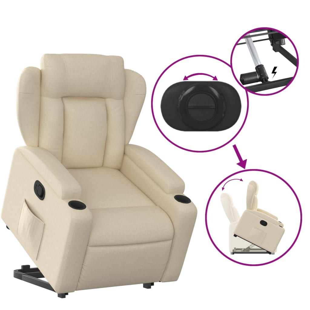 Fauteuil inclinable Crème Tissu - XIOS
