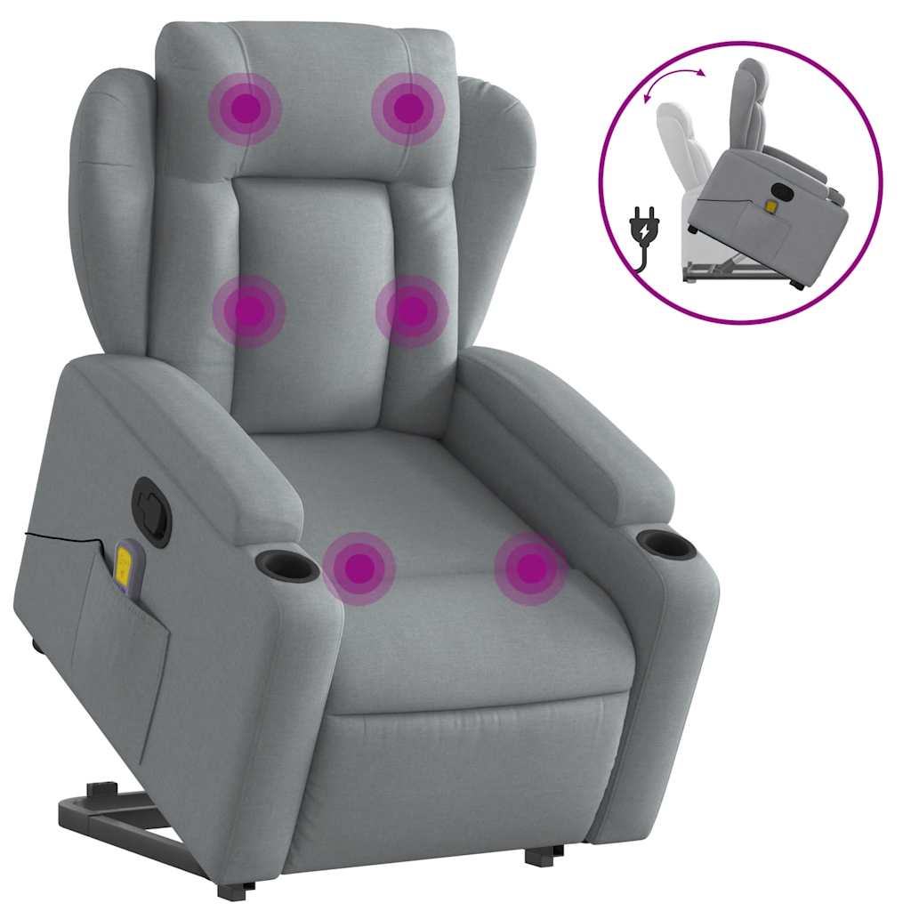 Fauteuil de massage inclinable Gris clair Tissu - XIOS