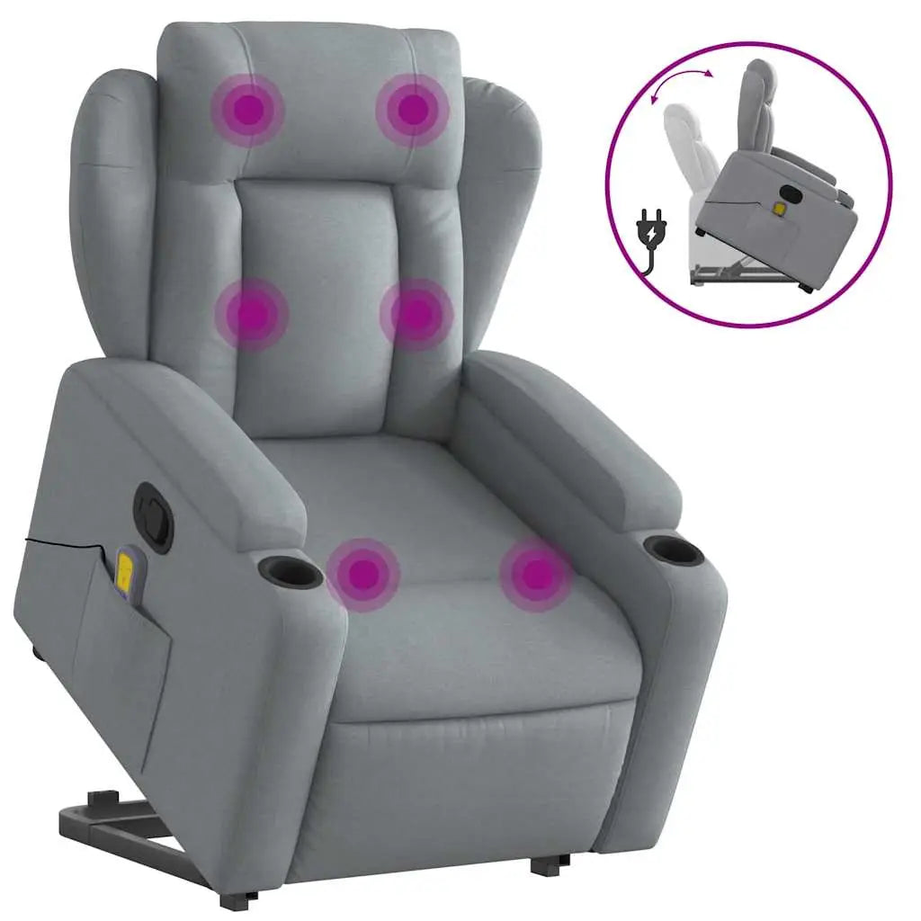 Fauteuil de massage inclinable Gris clair Tissu - XIOS