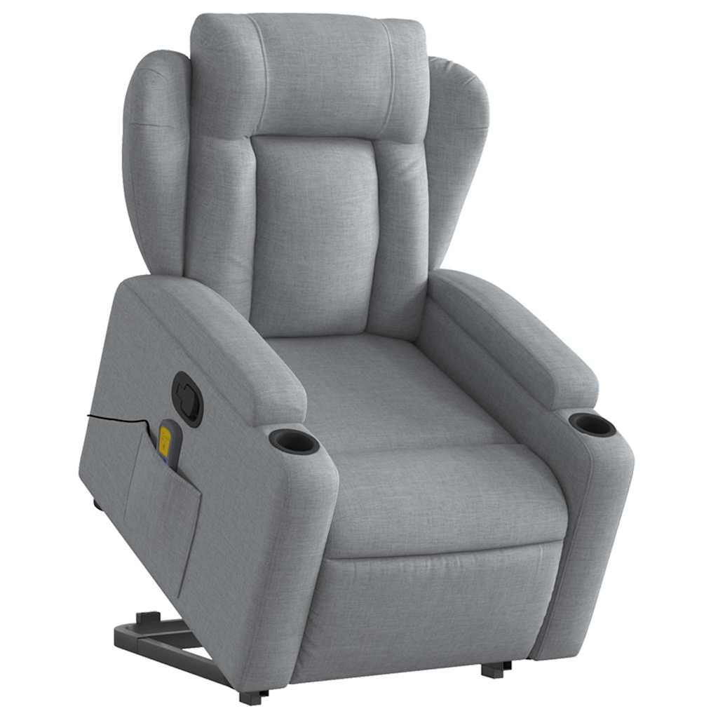 Fauteuil de massage inclinable Gris clair Tissu - XIOS