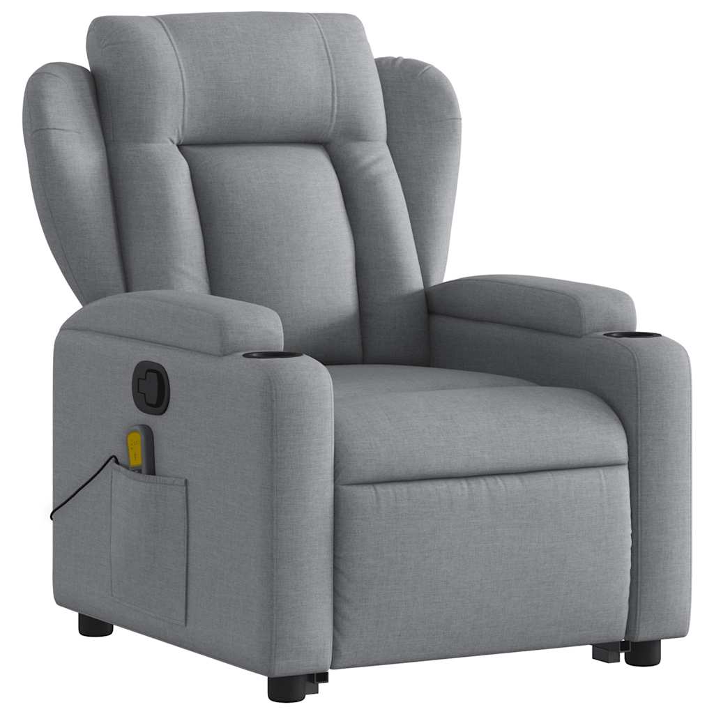 Fauteuil de massage inclinable Gris clair Tissu - XIOS