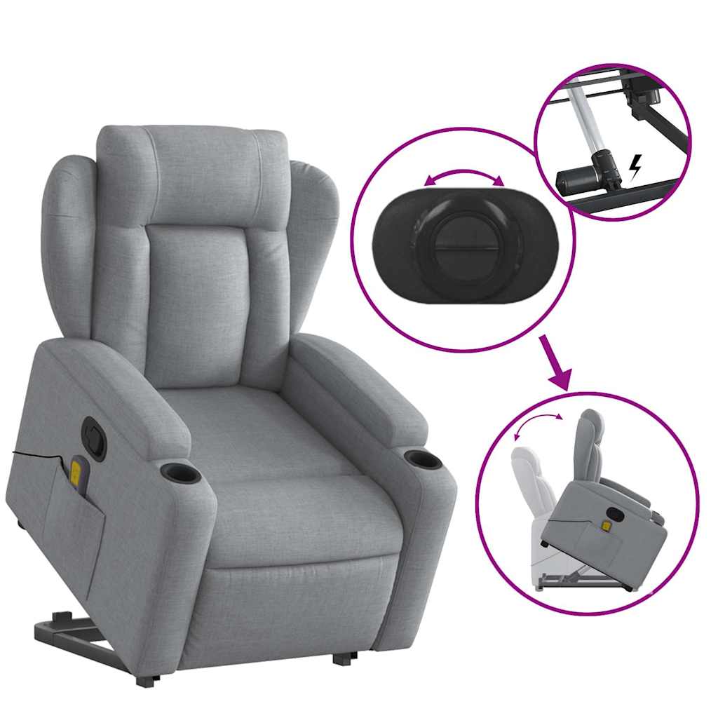 Fauteuil de massage inclinable Gris clair Tissu - XIOS