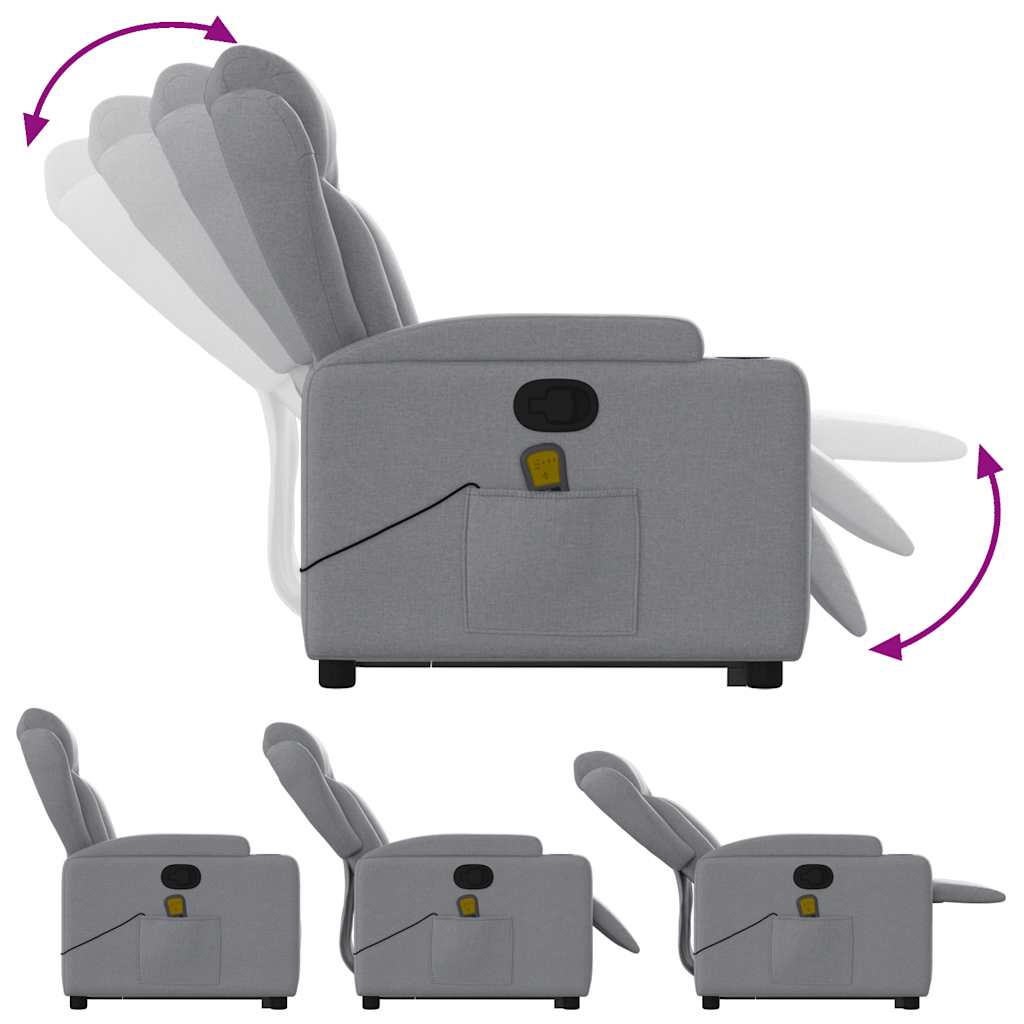 Fauteuil de massage inclinable Gris clair Tissu - XIOS