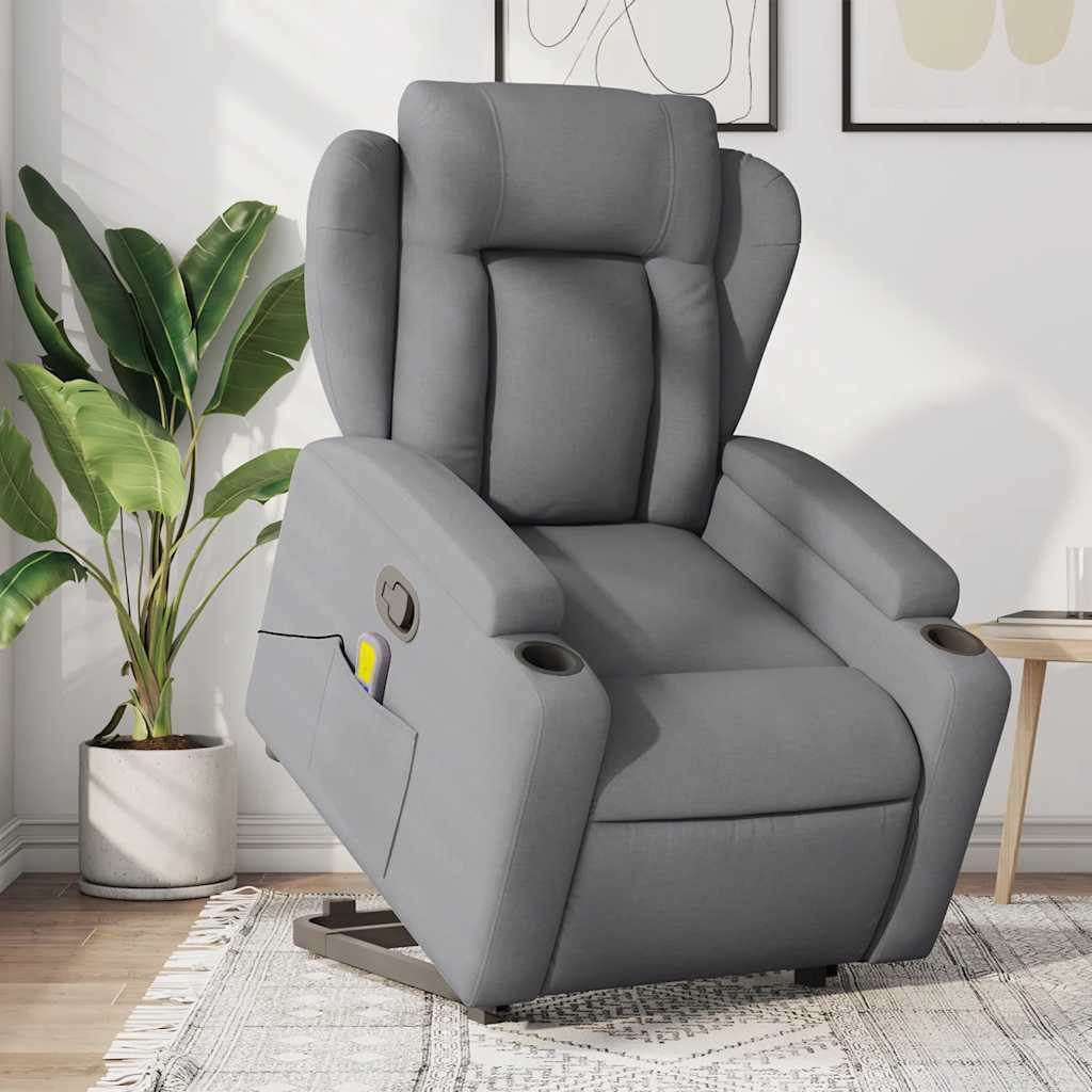 Fauteuil de massage inclinable Gris clair Tissu - XIOS