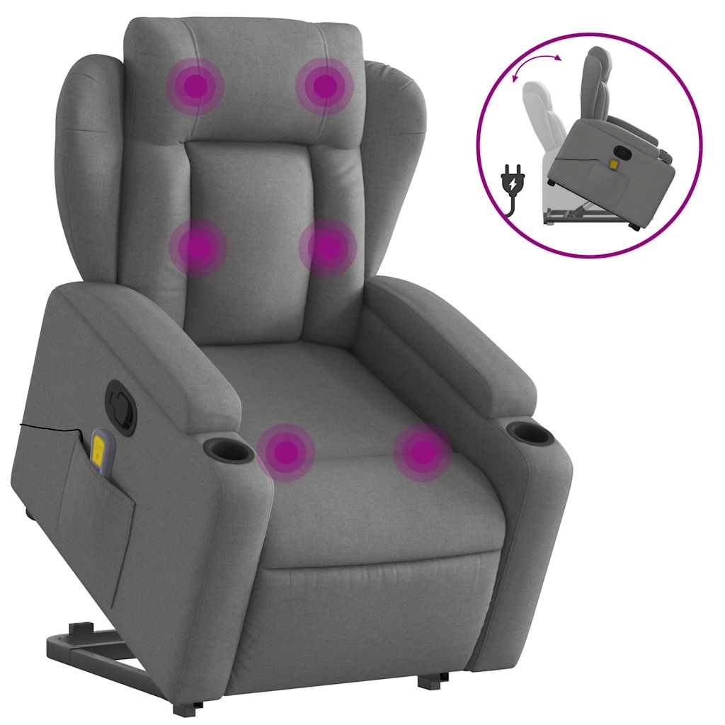 Fauteuil de massage inclinable Gris foncé Tissu - XIOS