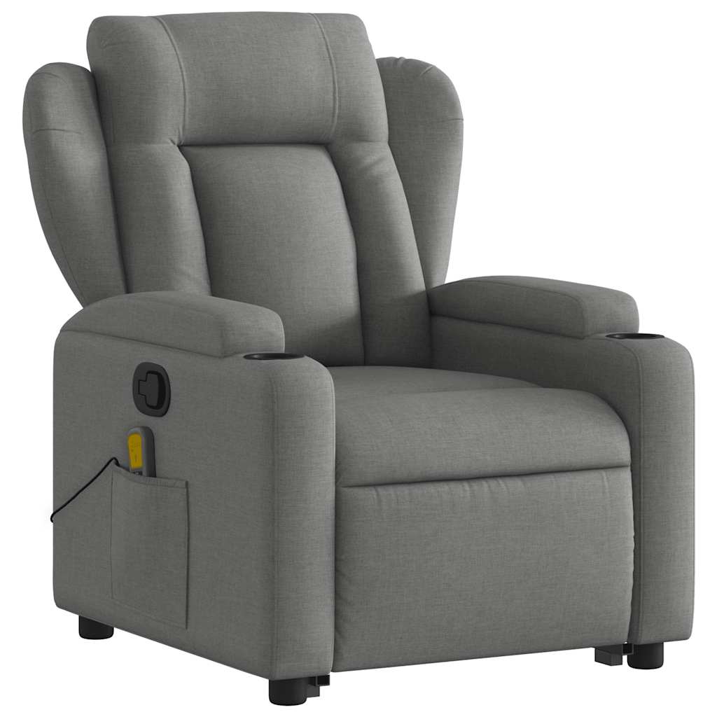 Fauteuil de massage inclinable Gris foncé Tissu