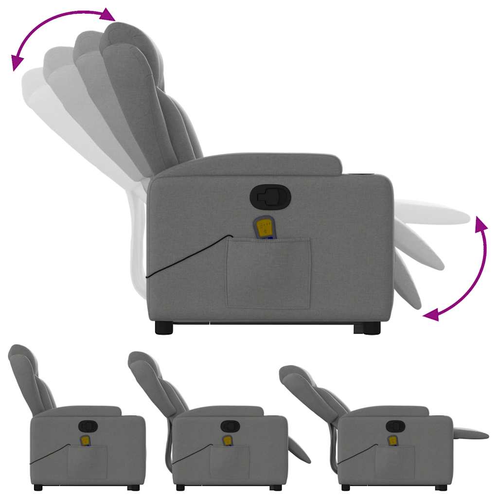 Fauteuil de massage inclinable Gris foncé Tissu