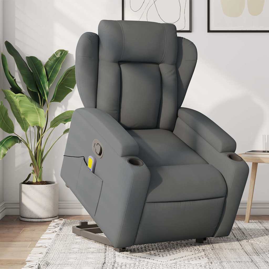 Fauteuil de massage inclinable Gris foncé Tissu - XIOS