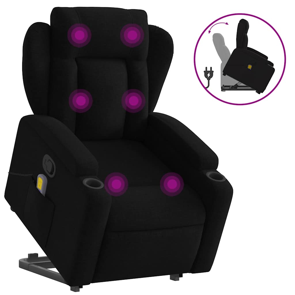 Fauteuil de massage inclinable Noir Tissu - XIOS