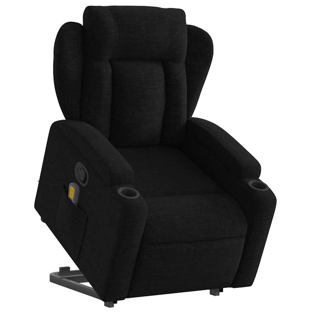 Fauteuil de massage inclinable Noir Tissu