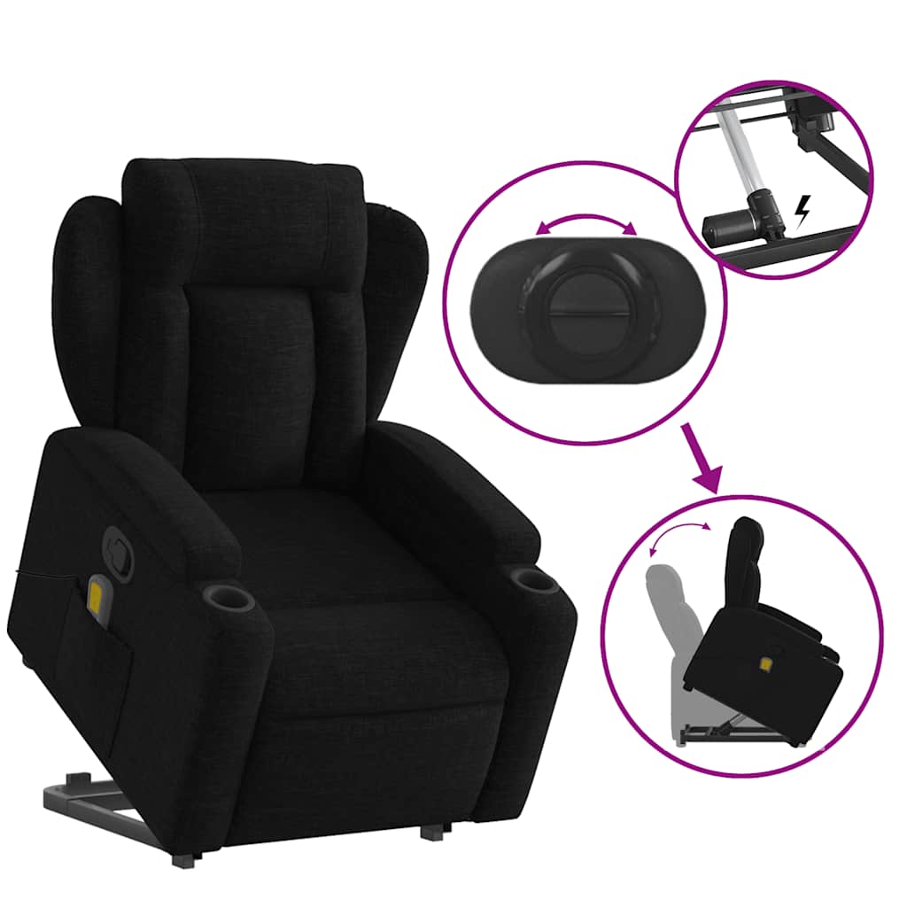 Fauteuil de massage inclinable Noir Tissu - XIOS