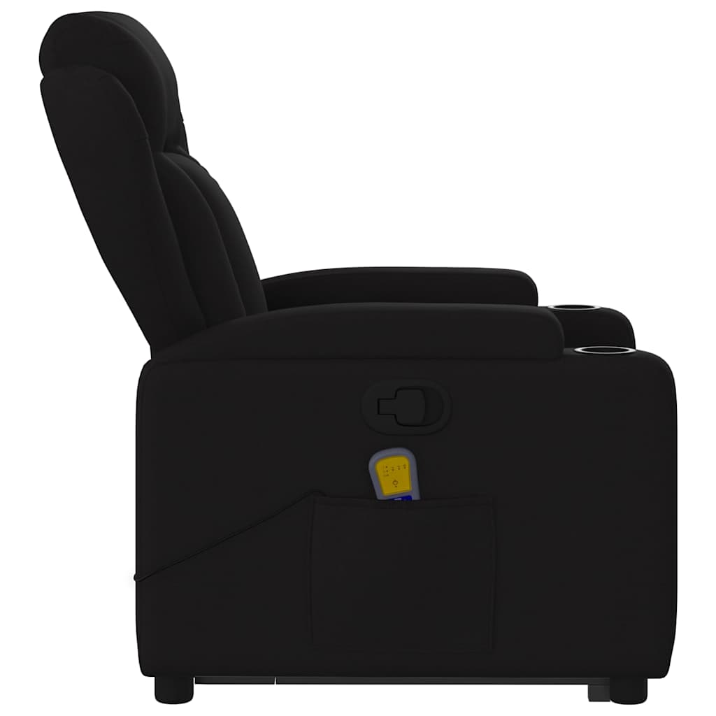 Fauteuil de massage inclinable Noir Tissu