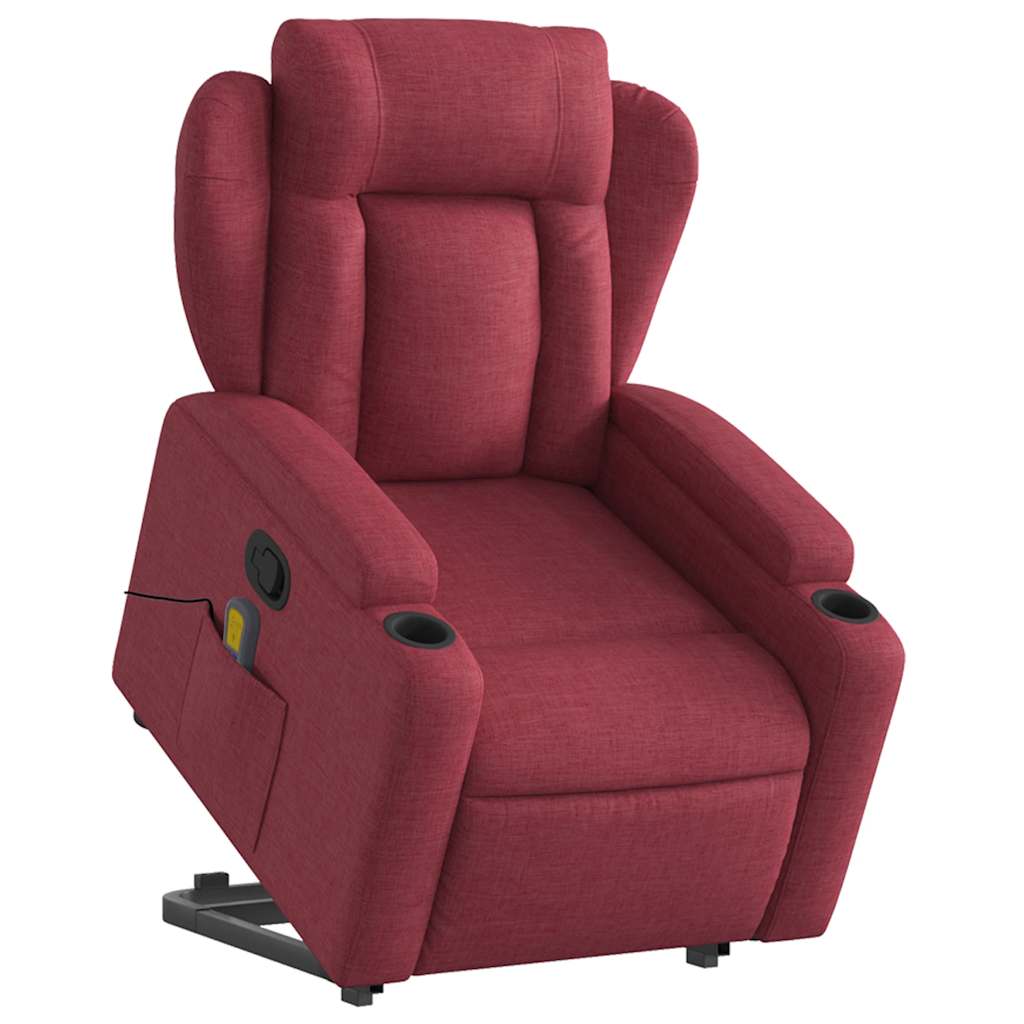 Fauteuil inclinable de massage Rouge bordeaux Tissu