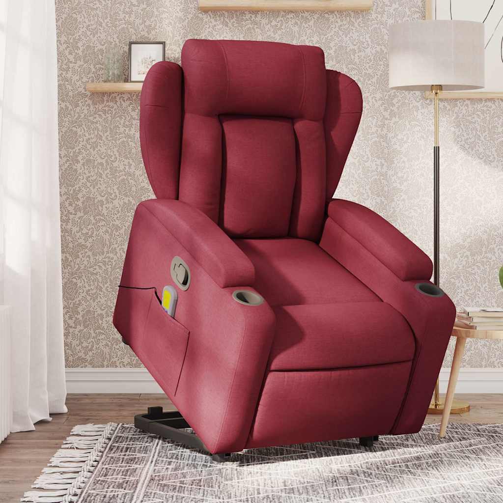 Fauteuil inclinable de massage Rouge bordeaux Tissu - XIOS