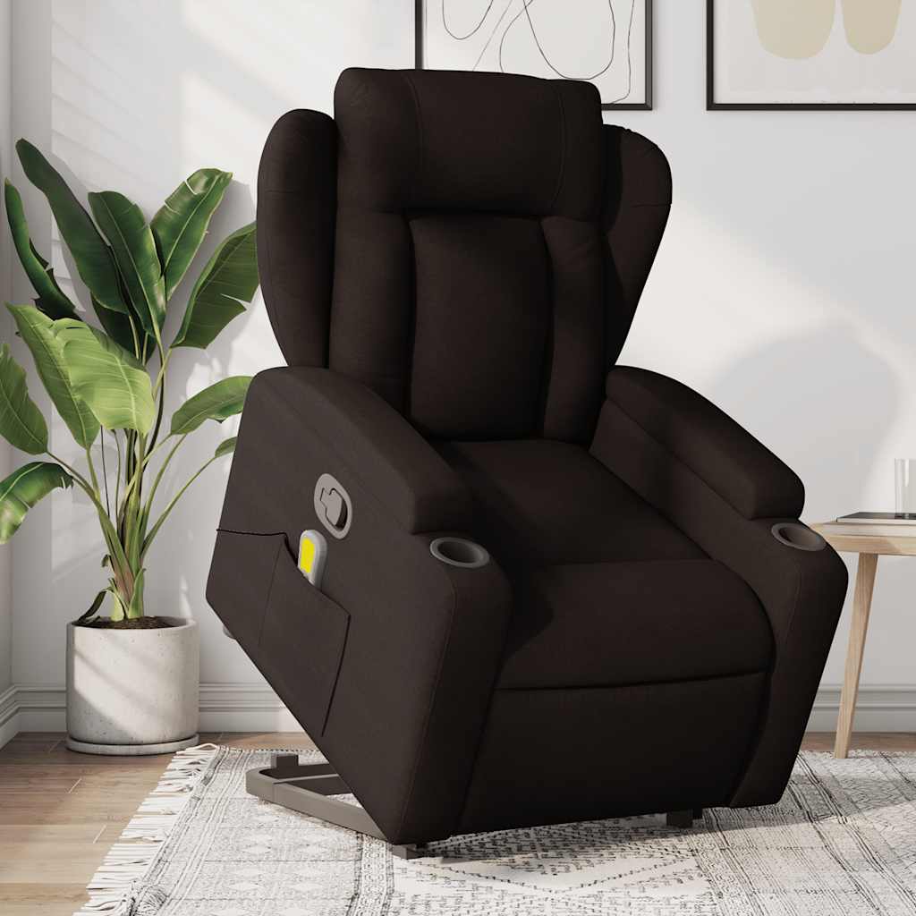Fauteuil inclinable de massage Marron foncé Tissu - XIOS