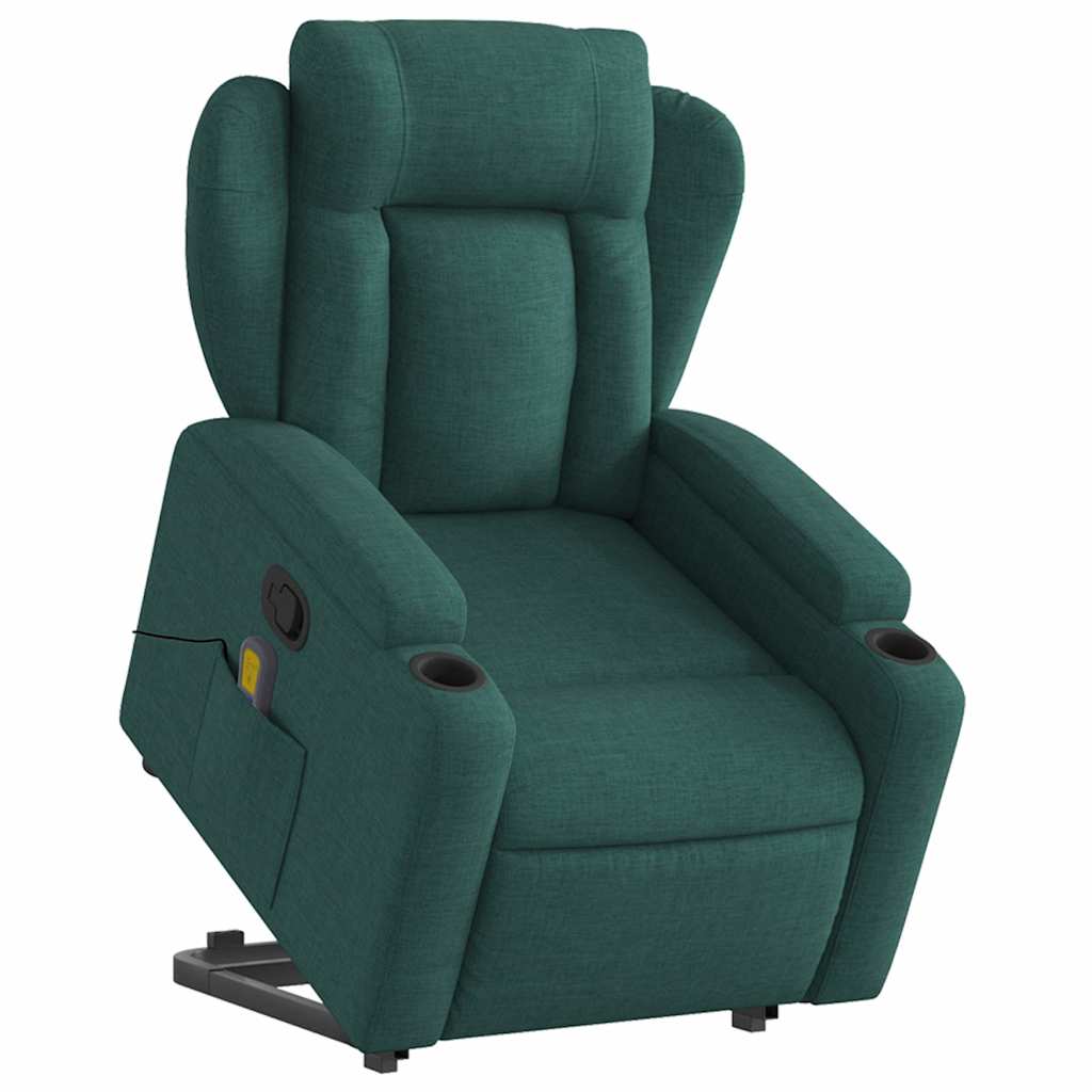 Fauteuil inclinable de massage Vert foncé Tissu - XIOS
