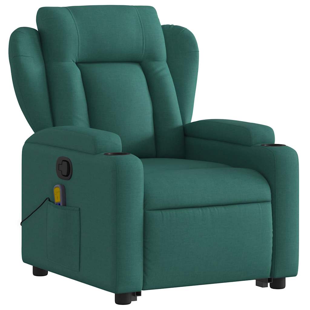 Fauteuil inclinable de massage Vert foncé Tissu - XIOS