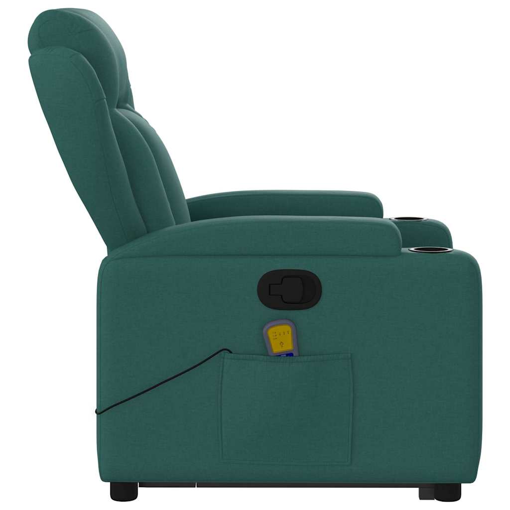Fauteuil inclinable de massage Vert foncé Tissu - XIOS