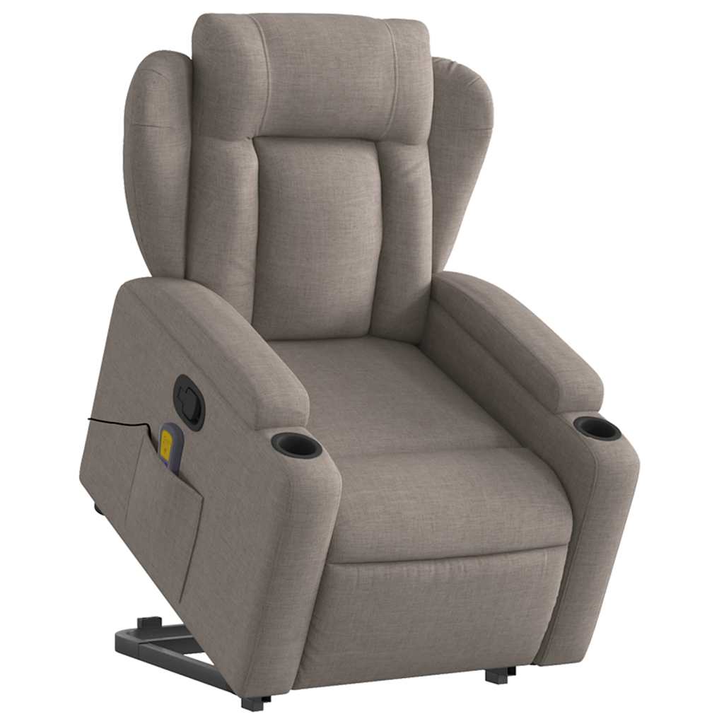 Fauteuil inclinable de massage Taupe Tissu