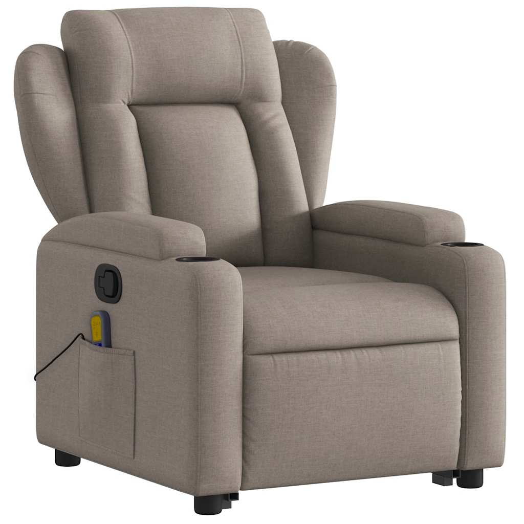 Fauteuil inclinable de massage Taupe Tissu