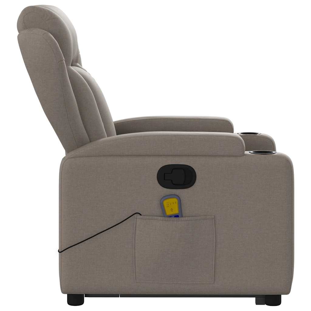 Fauteuil inclinable de massage Taupe Tissu