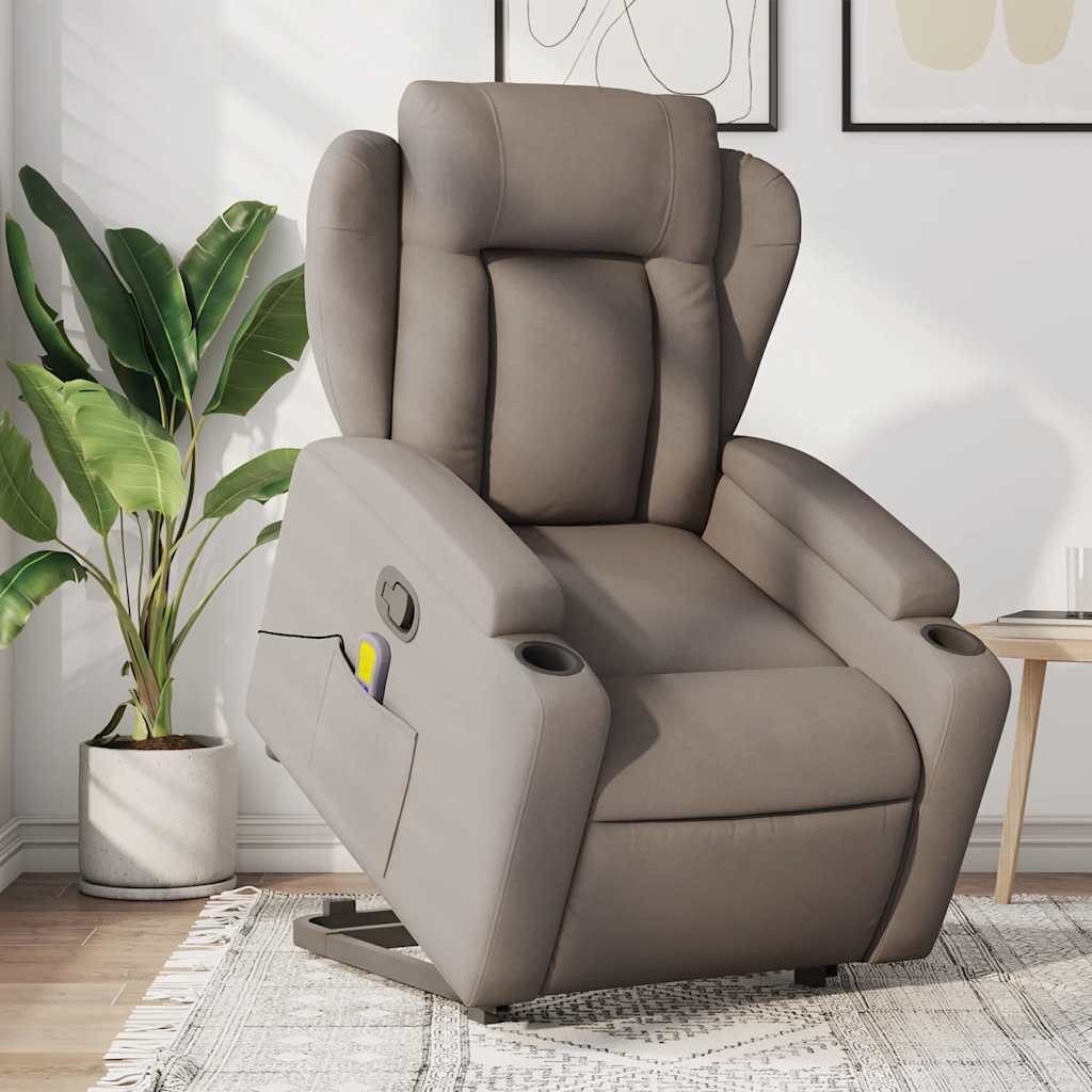 Fauteuil inclinable de massage Taupe Tissu - XIOS
