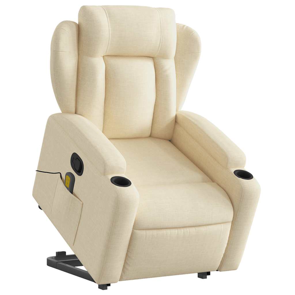 Fauteuil inclinable de massage Crème Tissu - XIOS