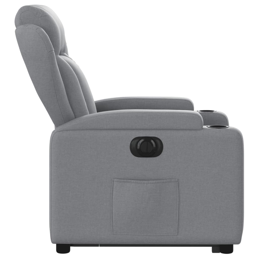 Fauteuil inclinable électrique gris clair tissu - XIOS