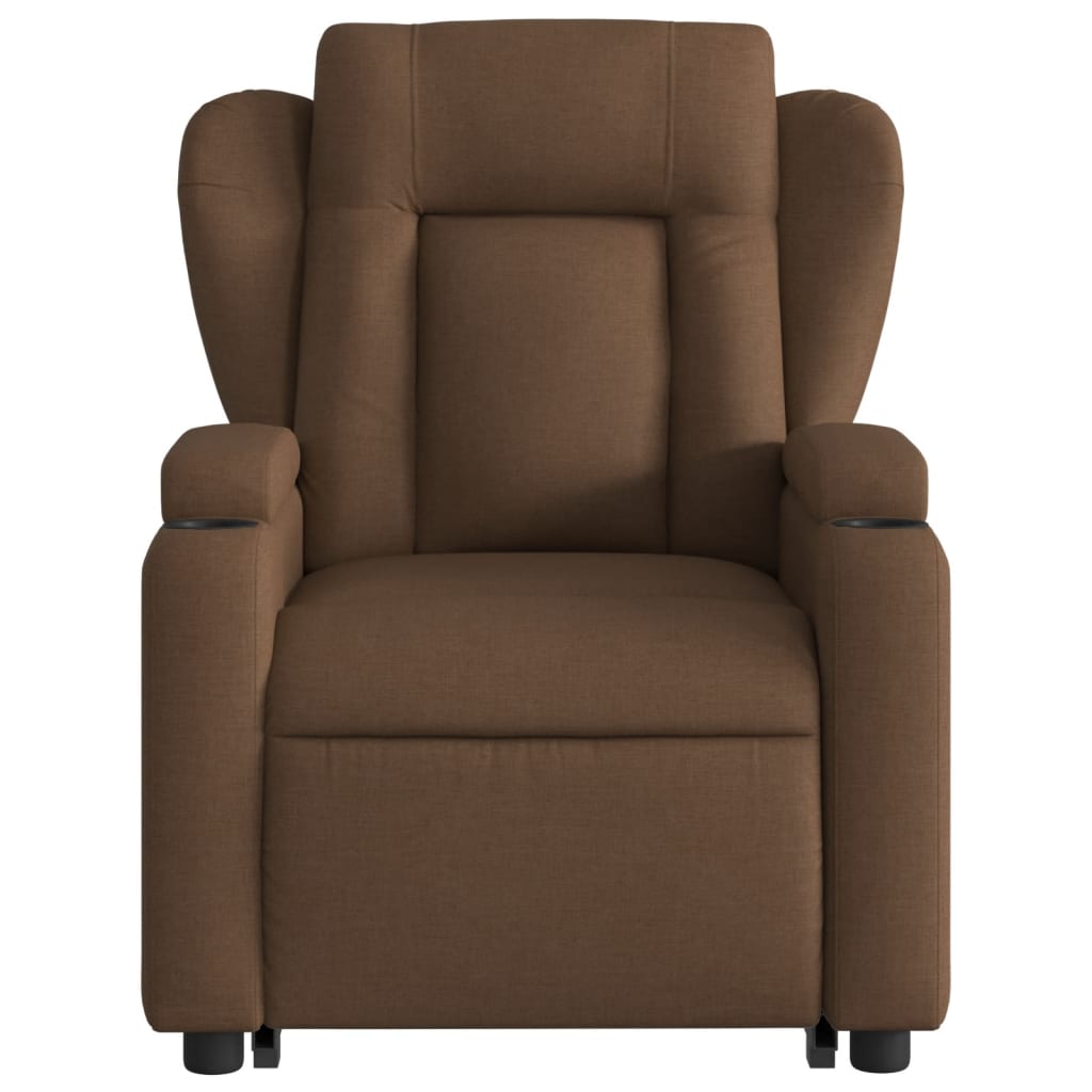 Fauteuil inclinable électrique marron tissu - XIOS