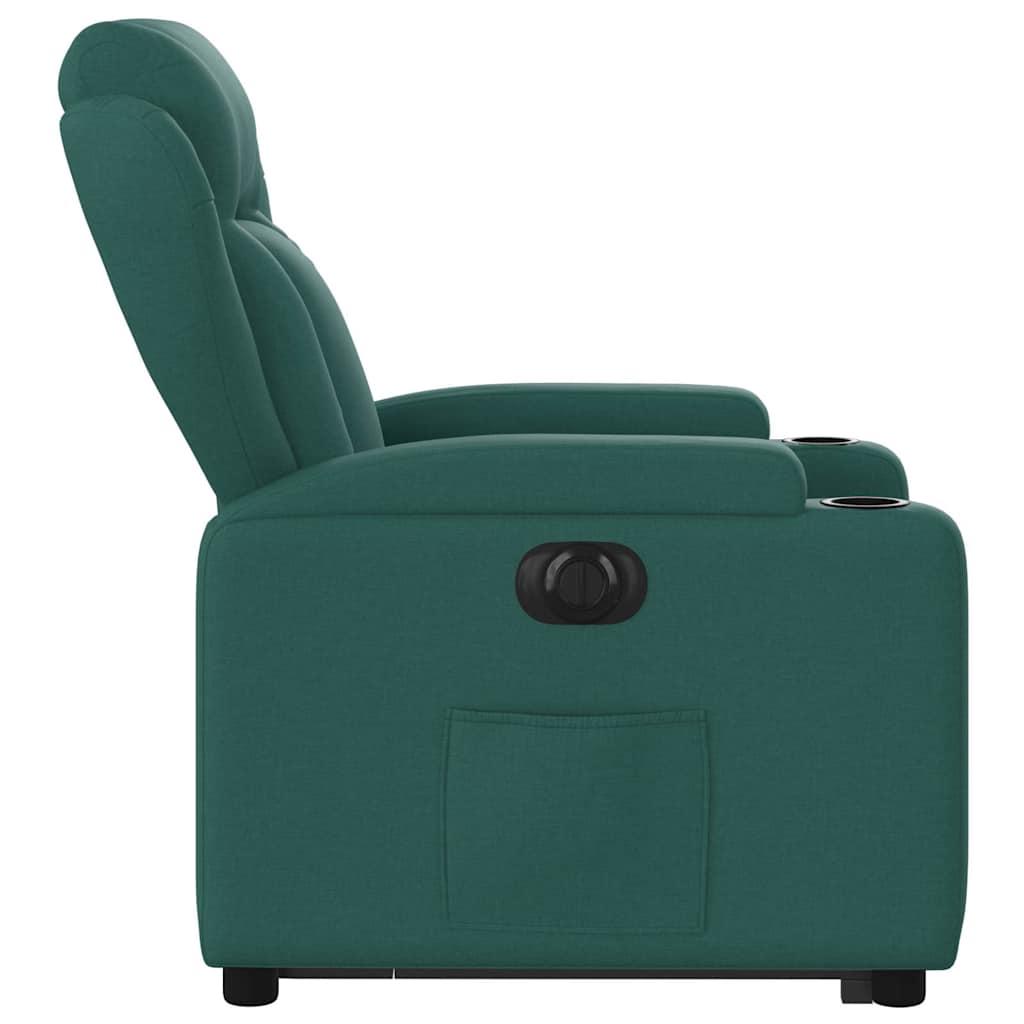 Fauteuil inclinable électrique vert foncé tissu